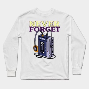 Never Forget Cassette Retro Vintage 60s 70s 80s 90s Long Sleeve T-Shirt